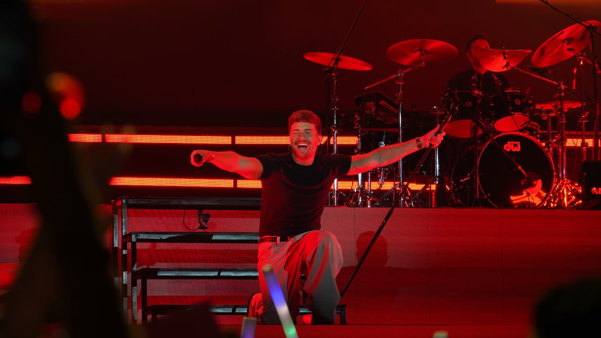 Pablo Alborán durante su concierto de la gira KM0 en el Coliseo Voltaire Paladines Polo de Guayaquil